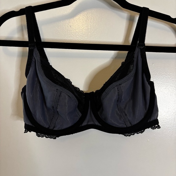 Pour Moi? Black and Gray Lace Trim Underwire Bra - Picture 6 of 16